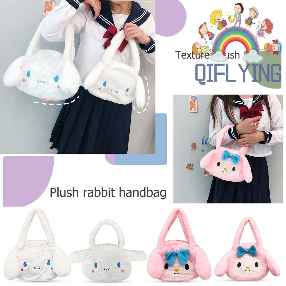 Túi Tote Hình Thỏ Hoạt Hình Bằng Lông Nhung Dễ Thương Xinh Xắn Dành Cho Bạn Gái