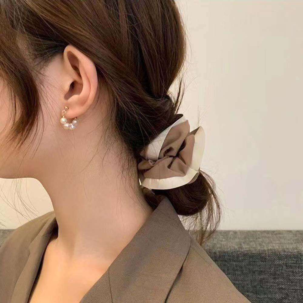 Khuyên Tai Tròn Đính Hạt Ngọc Trai Bằng Kim Loại Cho Nữ