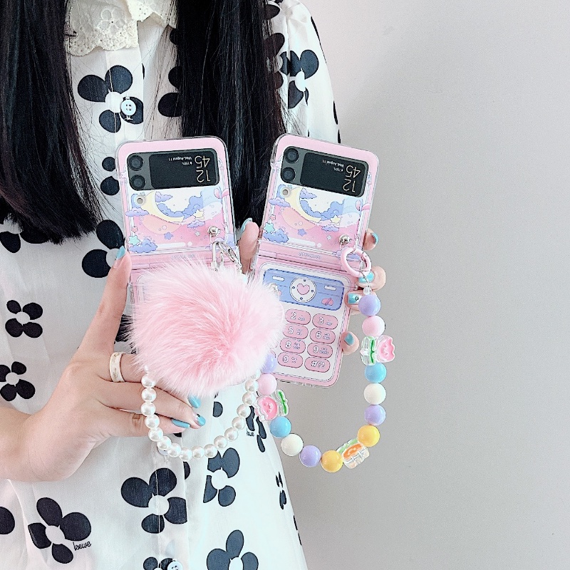 Ốp điện thoại HOCE đính ngọc trai màu hồng cho Samsung Z Flip 3 5G Z Flip 4 zflip3 zflip4 ZFlip 3