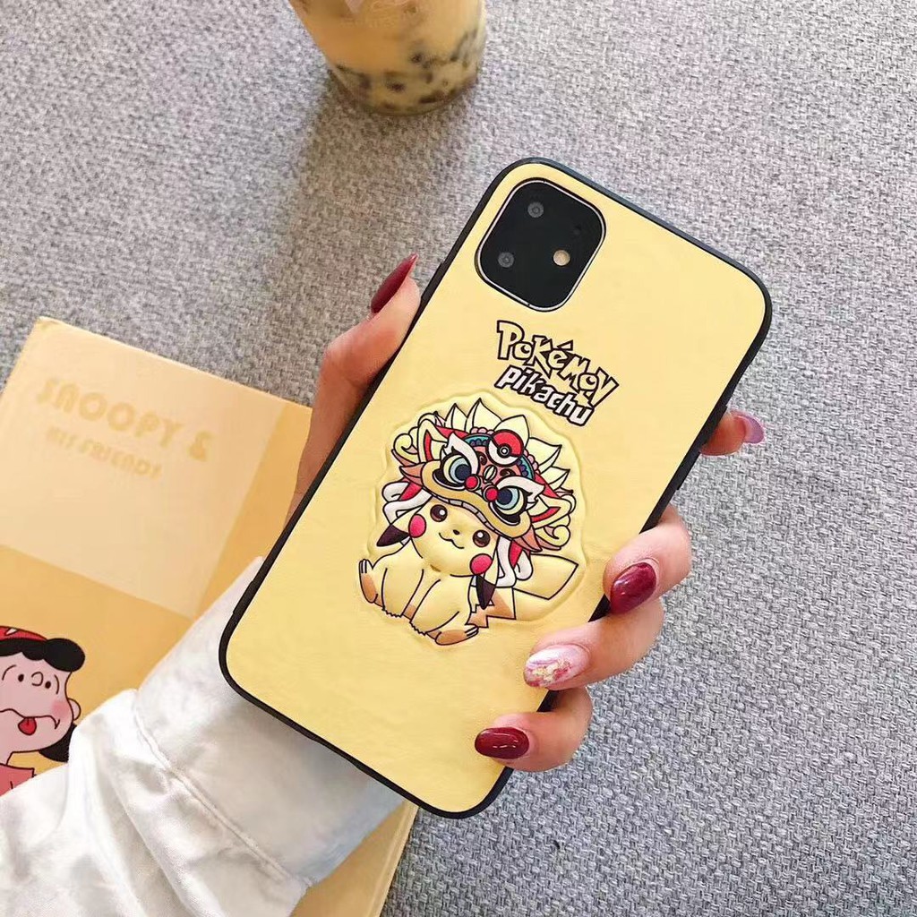 Ốp lưng iphone 11 11pro 11pro max Pikachu Soft Leather