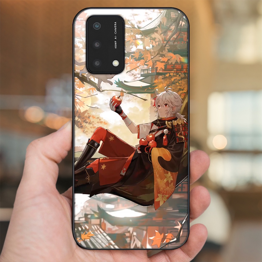 Ốp lưng Oppo A74, A93 5G, A95 viền đen in hình Kazuha Genshin Impact
