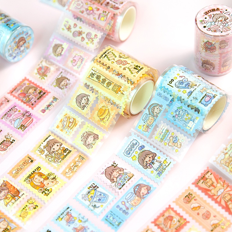 1 Cuộn Băng Keo Giấy Washi Họa Tiết Hoạt Hình Dễ Thương