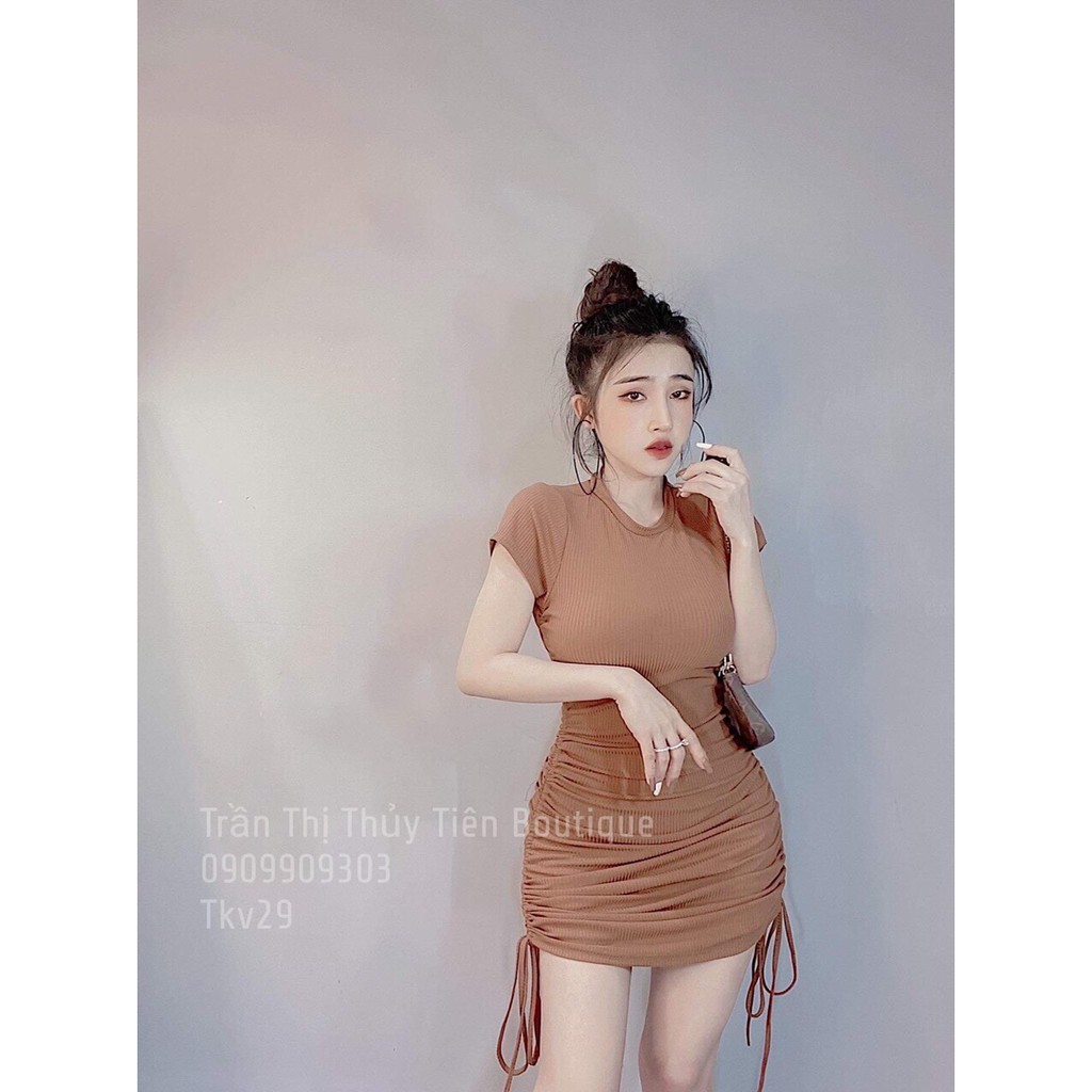 [MẪU MỚI] Đầm Body Rút Sườn Tay Ngắn Thun Borip Thích Hợp Mặc Đi Tiệc Đi Làm Đi Chơi Phù Hợp Với Mọi Phong Cách