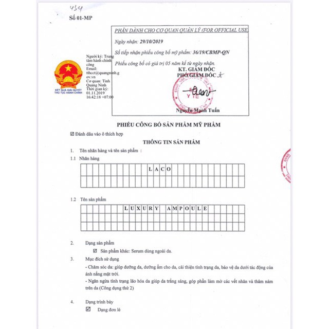 Serum dưỡng da ban đêm Ampoule Laco Luxury Dưỡng Da Căng Bóng Trắng Hồng | BigBuy360 - bigbuy360.vn