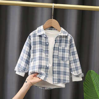 Áo sơ mi sọc ca rô thời trang mùa hè mới dành cho bé trai 0-5 tuổi