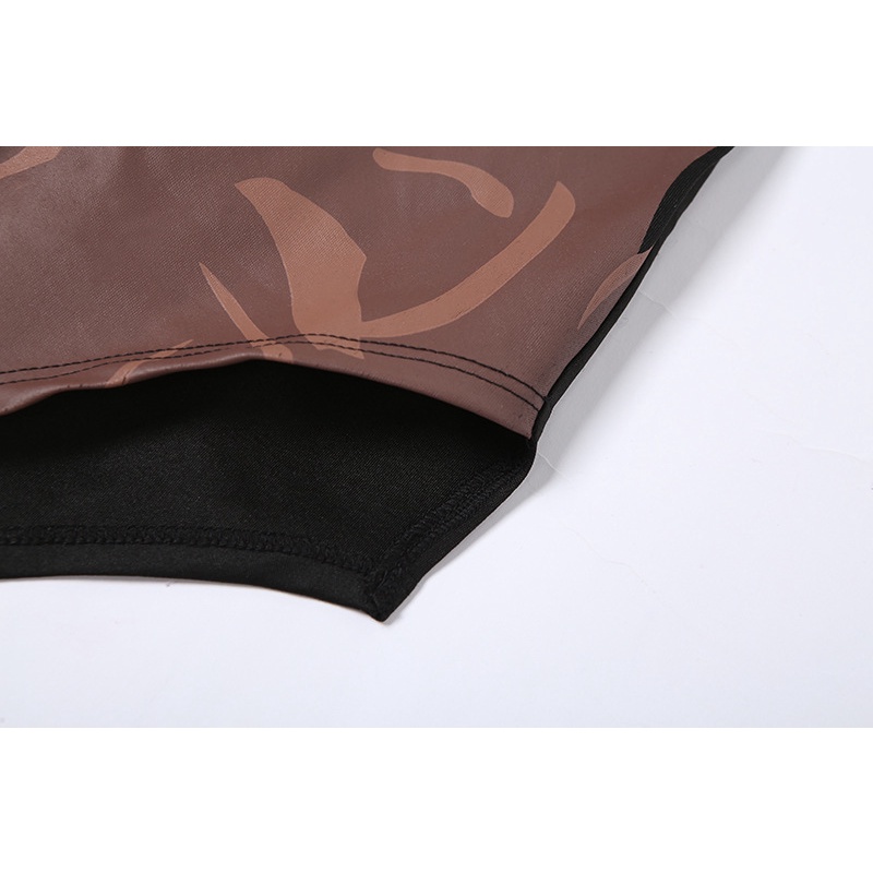 DUNEA Đầm Hai Dây Hở Lưng In Họa Tiết Quyến Rũ Cho Nữ