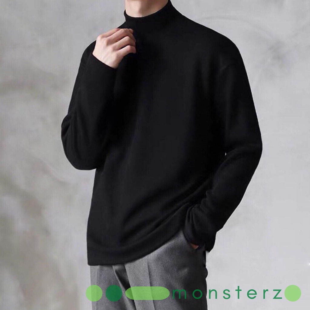 Áo Thun Cotton Nam Cổ Lọ 4 Phân Tay Dài - AT003A - MonsterZ