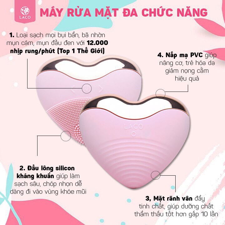 Máy rửa mặt LACO LUXURY Mua 1 Tặng 2