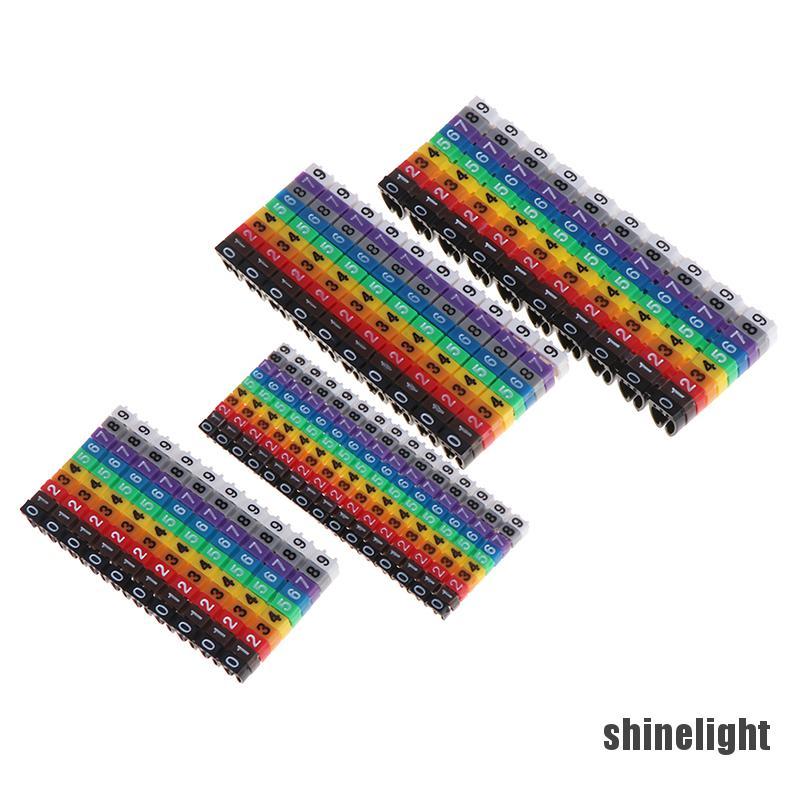 [shinelight] Cable Markers Colourful C-Type Marker Number Tag Label For Wire 1.5/2.5/4/ 6mm²