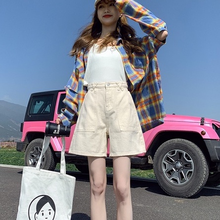 Quần lửng nữ chất vải kaki lưng cao, đai chéo phong cách Hàn Quốc có bigsize 70kg