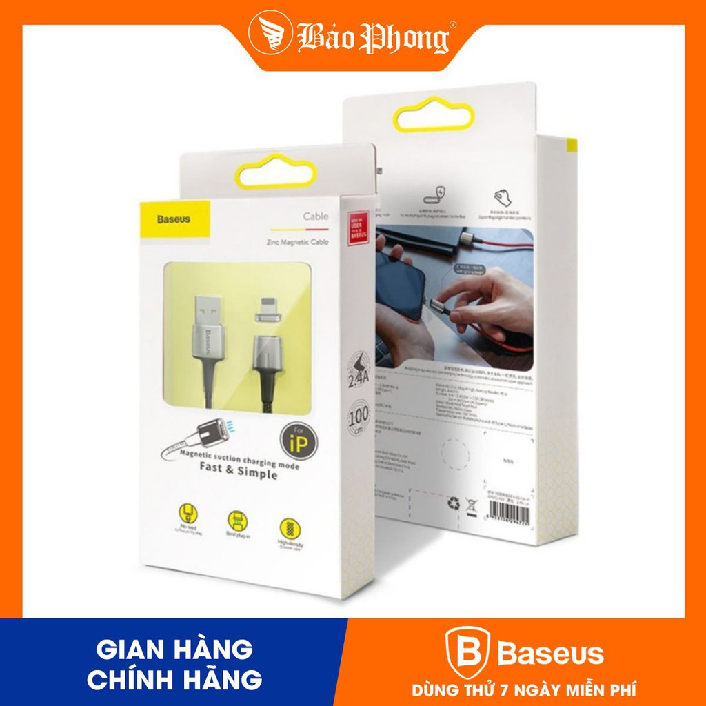 Cáp nam châm iPhone BASEUS Zinc Magnetic Cable USB For iP