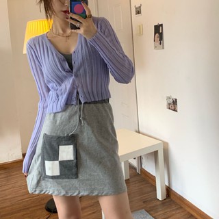 Áo khoác len mỏng Croptop Hàn Quốc
