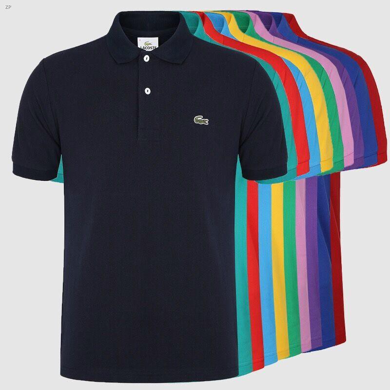 Lacoste Áo Thun Polo Màu Trơn Size Lớn Thời Trang Cho Cặp Đôi