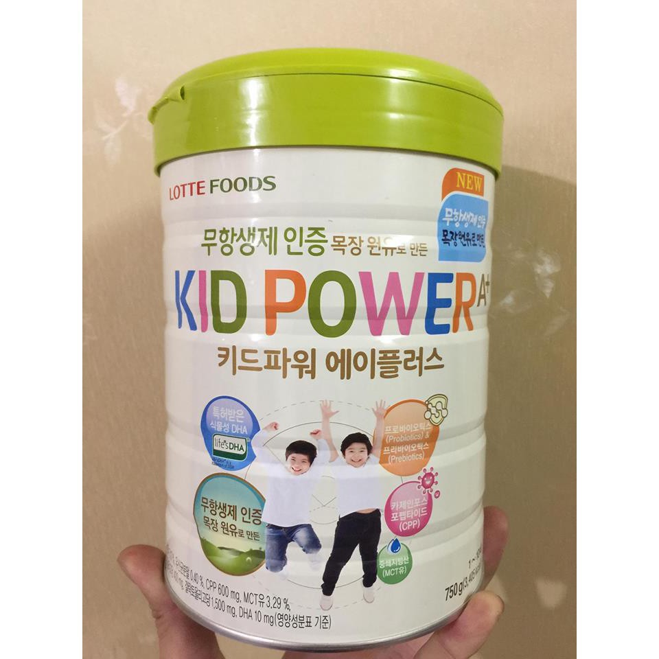 Sữa Kid Power A+ Hàn Quốc Tăng chiều cao và cân nặng lon 750g { date mới nhất }