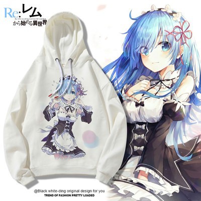 (SALE 50%)  Áo Hoodie Nỉ Ấm Anime Re:Zero Rem & Ram