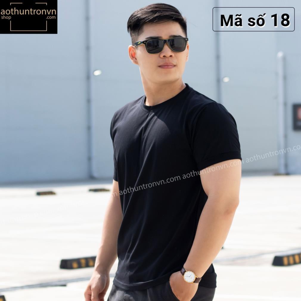 Áo phông trơn nam nữ cotton 4 chiều ngắn tay cổ tròn RIN STORE Màu Đen phom basic suông rộng Đẹp