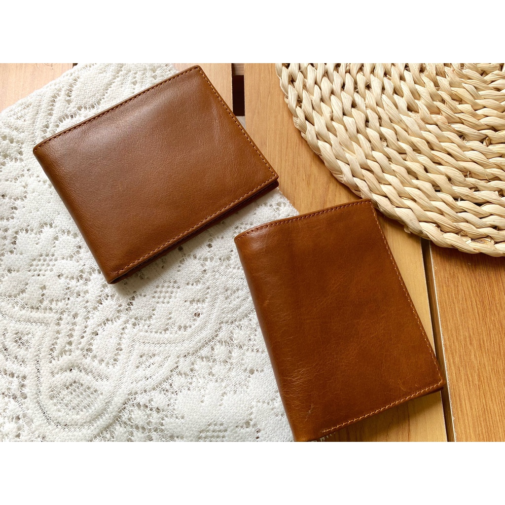 Ví nam da bò sáp 100% thiết kế nhiều ngăn bỏ vừa giấy tờ xe, cavet loại cũ