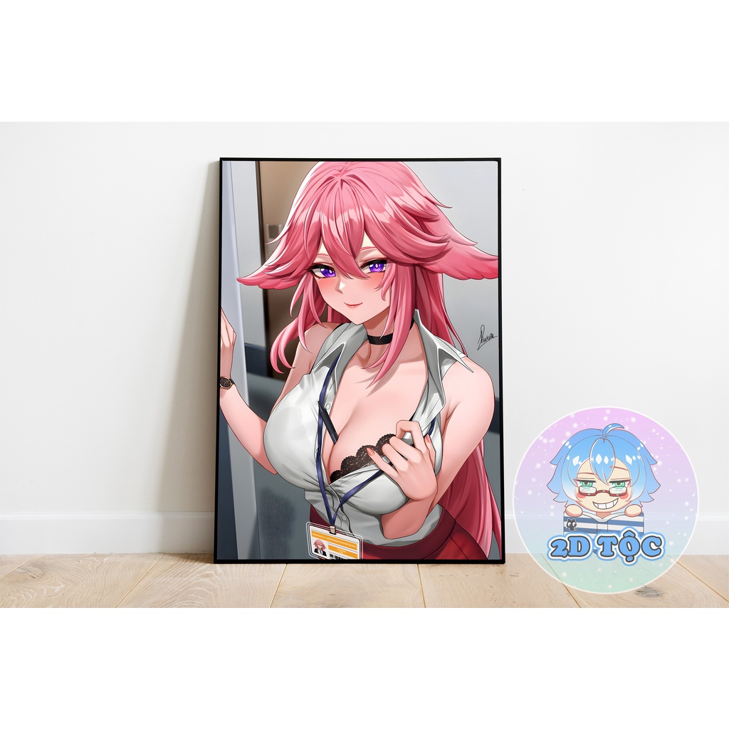 TRANH POSTER A3 GIẤY CHẤT LƯỢNG CAO YAE MIKO (7) GAME GENSHIN IMPACT  - 2D TỘC SHOP
