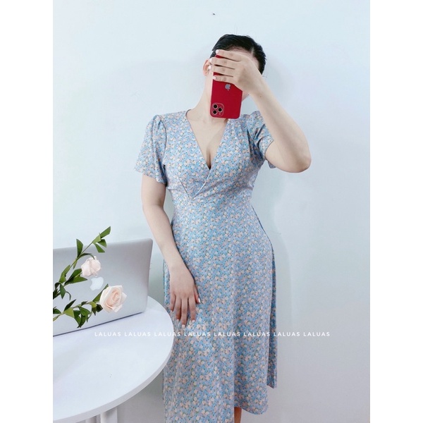 Váy công sở, đầm công sở bigsize hoa nhí Laluas