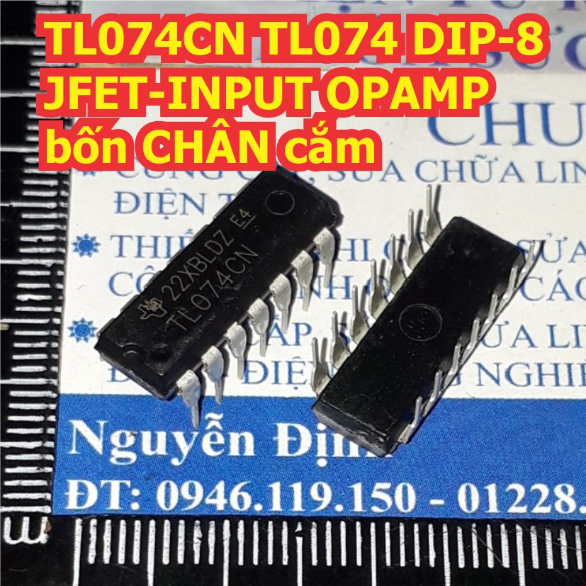 10 con TL074CN TL074 DIP-8 JFET-INPUT OPAMP bốn CHÂN cắm kde2538