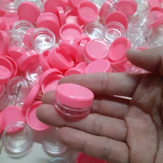 Combo 100 hũ nhựa tròn, trắng trong, nắp hồng 3 gram chiết mỹ phẩm, giá 120.000đồng, sản phẩm không thể thiếu trong spa