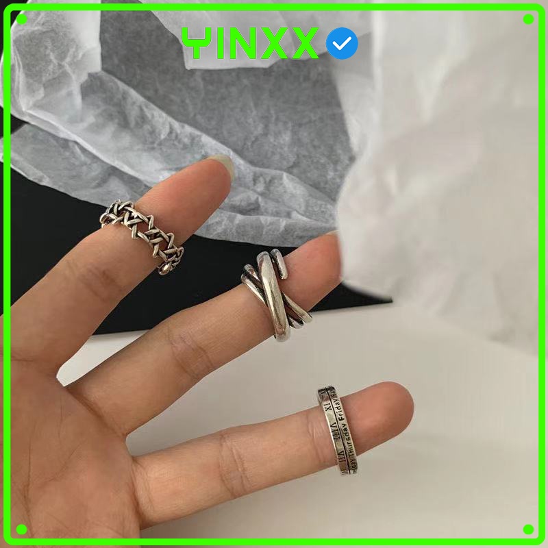 Bộ 3 chiếc nhẫn đeo tay Unisex có thể điều chỉnh độ rộng Yinxx PK17