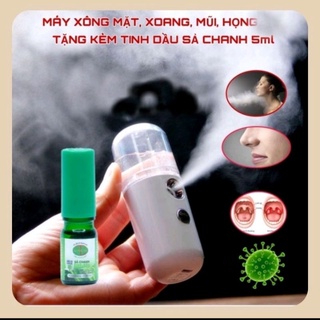 [ Tặng Tinh Dầu Sả Chanh]Máy xông hơi mặt tinh dầu đuổi muỗi mini cầm tay, bình phun sương xịt khoáng nano khuyếch tán