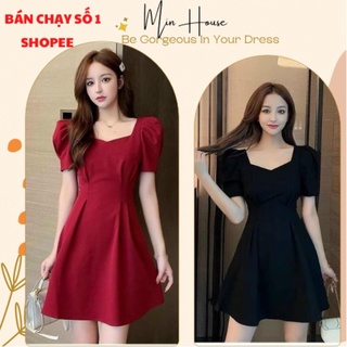 đầm váy đỏ dự tiệc-Freeship-hàng cao cấp chuẩn đẹp-váy đen dự tiệc đẹp trẻ trung tôn dáng-min house clothing