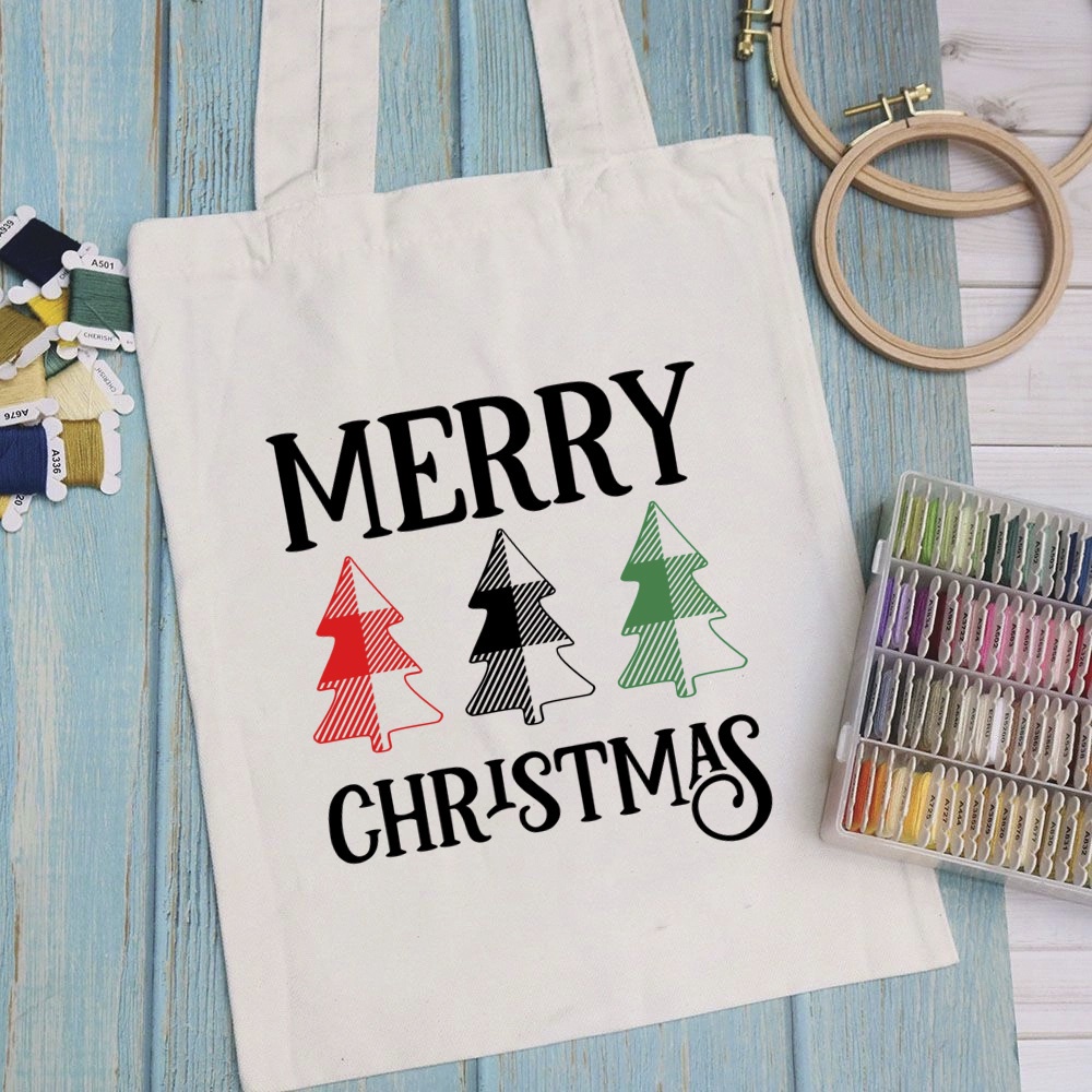 Túi vải, túi Tote CHRISMAS SAYING - Mẫu 7 vải canvas dày đẹp cho nữ có khóa miệng đi học đi chơi. In hình theo yêu cầu