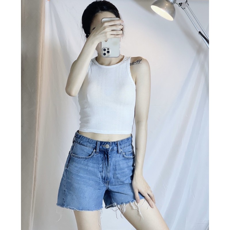 ⭐️Xả Hàng⭐️ Áo Croptop nữ chất cotton, áo ba lỗ cộc tay nữ vải co giãn 4 chiều. | BigBuy360 - bigbuy360.vn