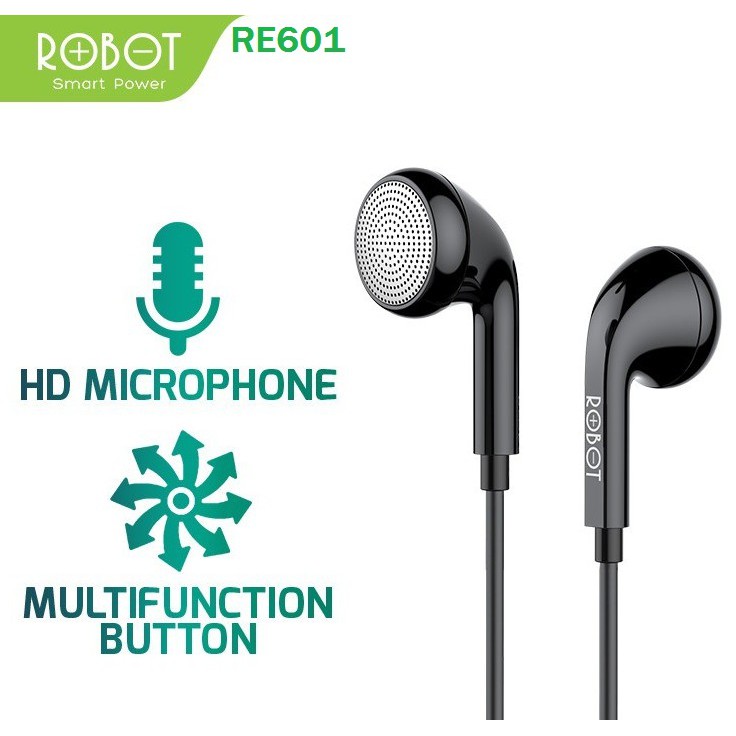 Tai Nghe Dây ROBOT RE601 Âm Thanh Mạnh Mẽ Trung Thực Sống Động Có Ống Đựng Cho Điện Thoại Máy Tính Bảng CHÍNH HÃNG