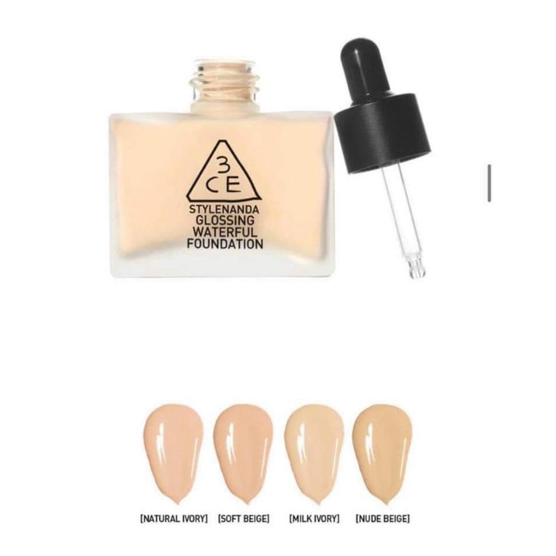 Kem Nền 3CE STYLENANDA GLOSSING WATERFUL, FOUNDATION 40g