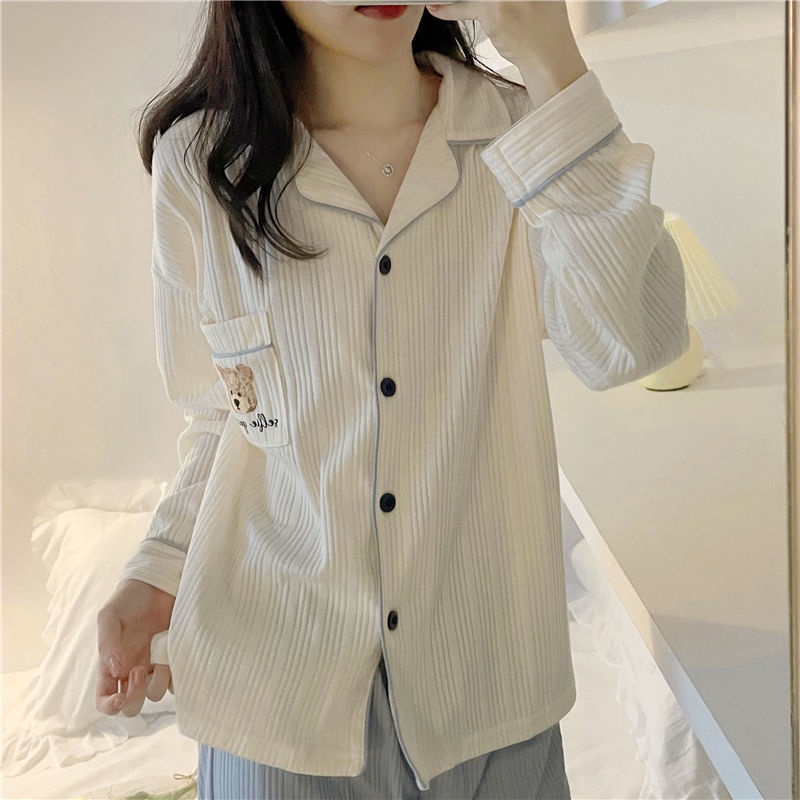 Bộ đồ ngủ dài tay họa tiết hoạt hình xinh xắn theo phong cách hàn quốc | BigBuy360 - bigbuy360.vn