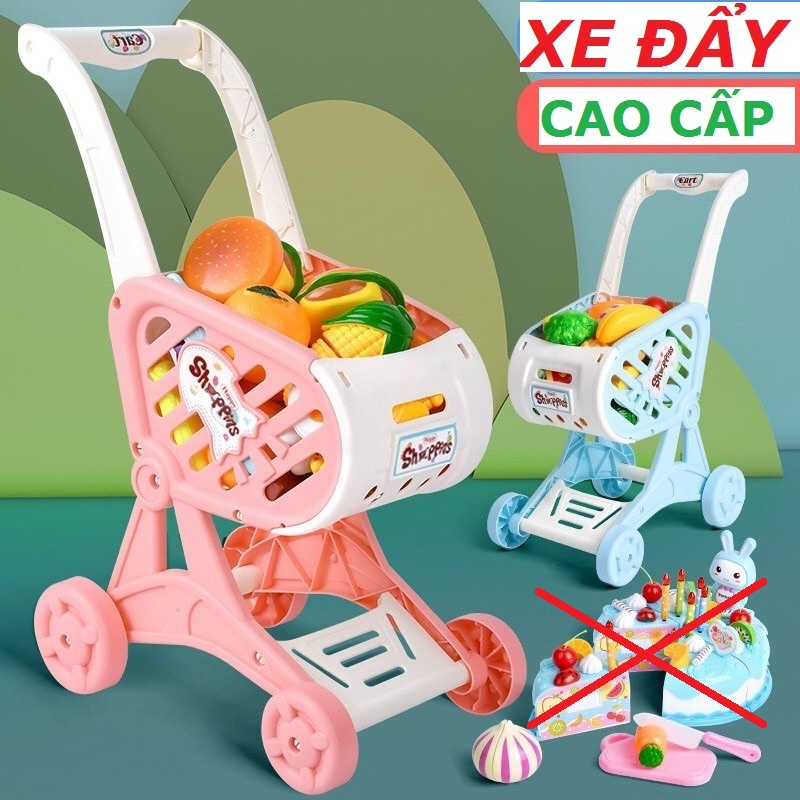 XE ĐẨY ĐỒ CHƠI CAO CẤP, KÈM BỘ ĐỒ CHƠI NẤU ĂN CHO BÉ