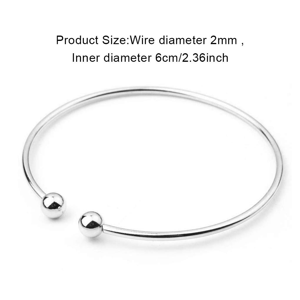 [choosewho1] Vòng Tay Hợp Kim Hở Hai Đầu Mạ Bạc Làm Quà Tặng Sinh Nhật Cho Nữ