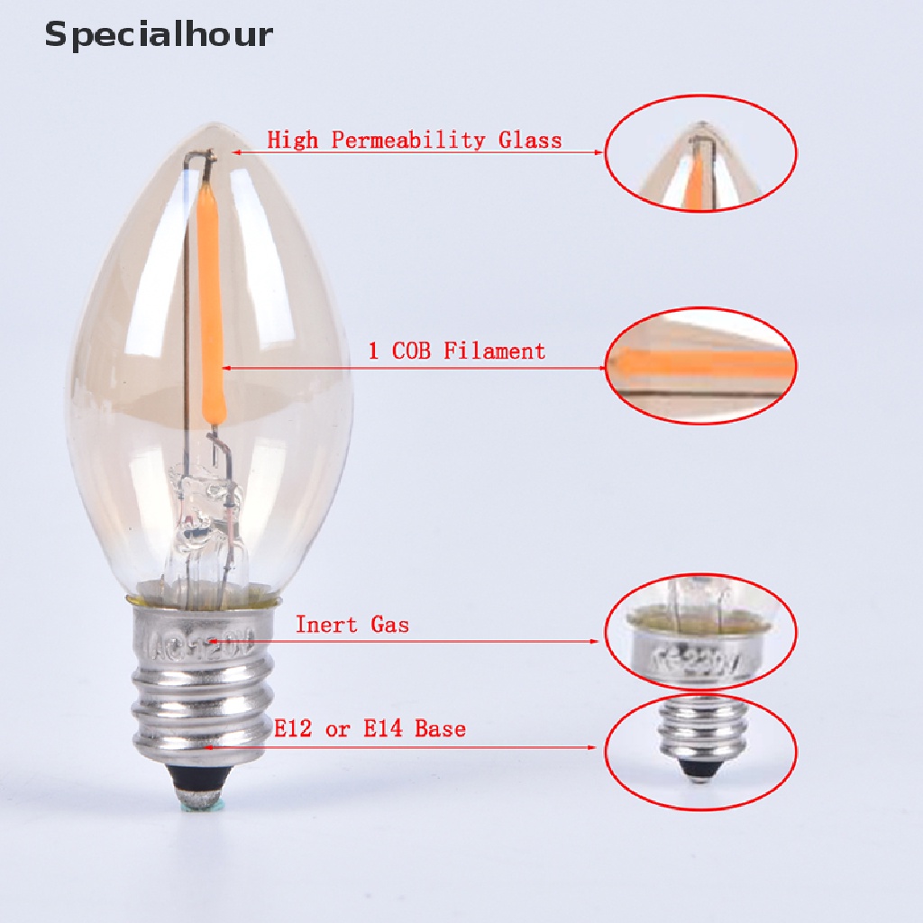 Bóng đèn LED Edison E14/E12 C7 0.5W