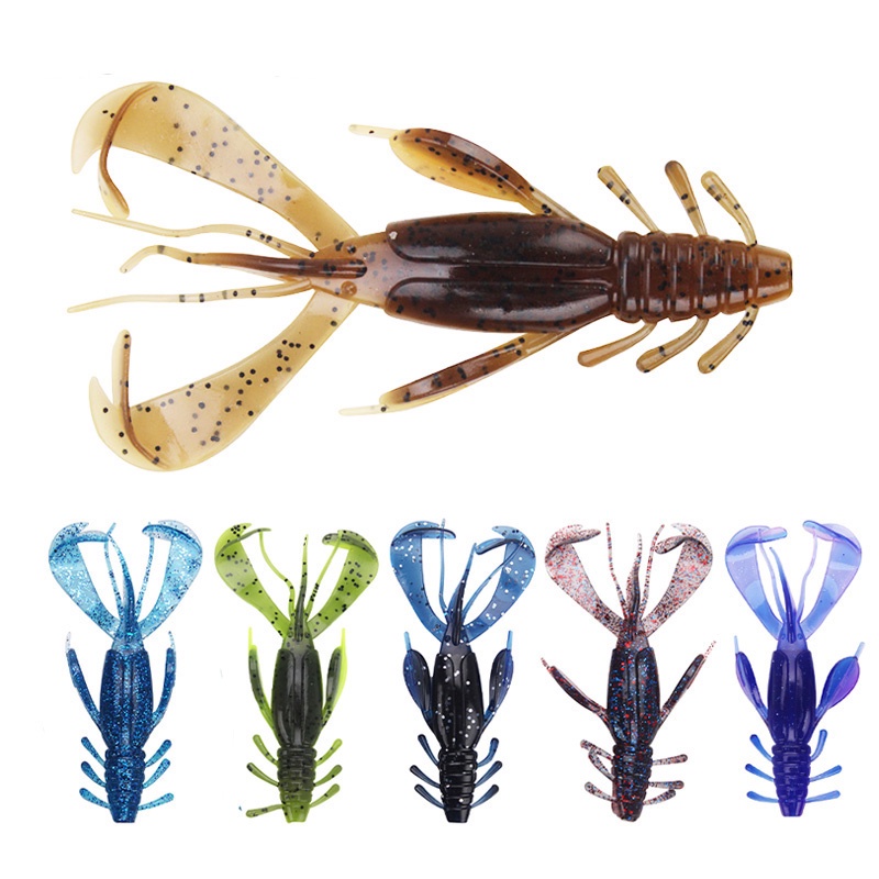 2 Mồi Tôm Giả Câu Cá Bằng Silicone Mềm 100mm 10.5g