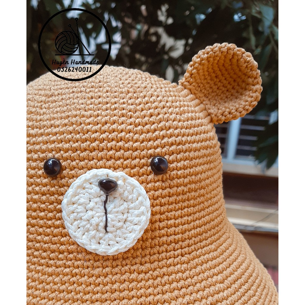 Mũ cho bé gái, mũ gấu cho bé handmade, shop nhận làm theo màu và kích thước của bé (ib đặt theo kích thước cho bé