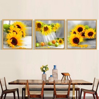 Bộ 3 tranh canvas hoa hướng dương ( không khung )