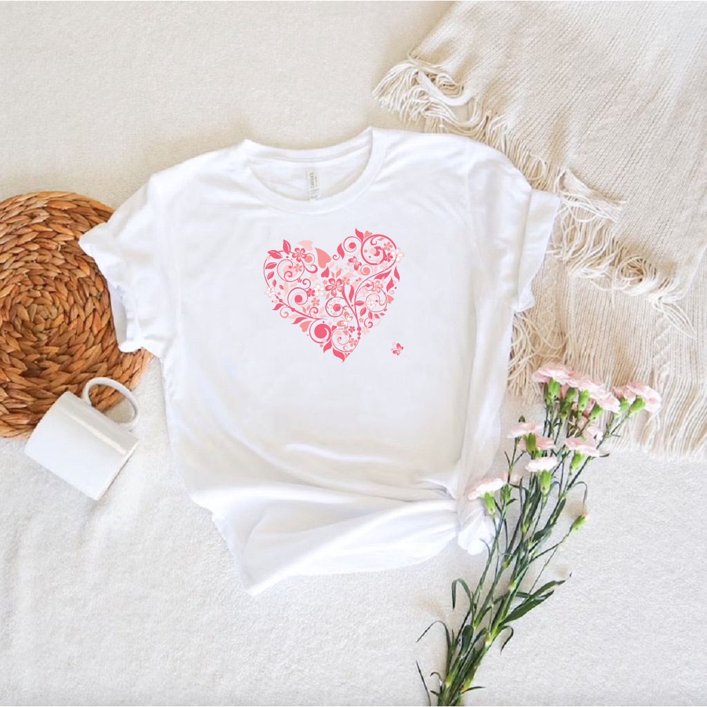 Áo thun nữ in hình TRÁI TIM CHO CÁC CẶP ĐÔI , áo phông basic thoáng mát chất cotton 100% - VU059