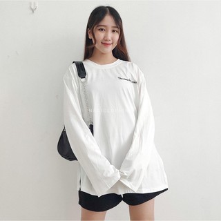 Áo Thun Dài tay Phông trơn form rộng xẻ tà bigsize