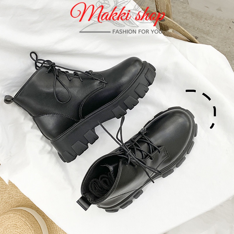 Bốt nữ cổ lửng đẹp, boot nữ thời trang cao cấp giá rẻ MAKKI SHOP TD406