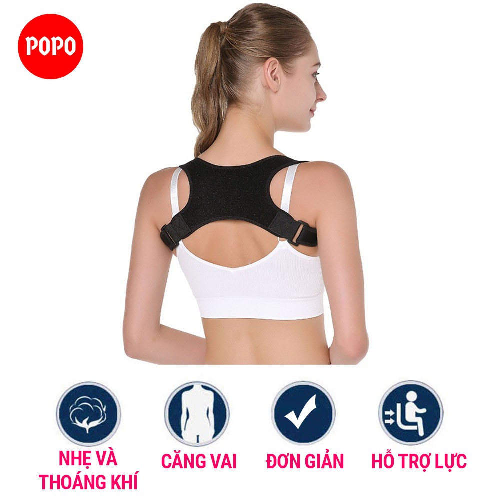 Đai chống gù lưng BC8 POPO, hỗ trợ cải thiện tư thế dành cho người lớn và trẻ em