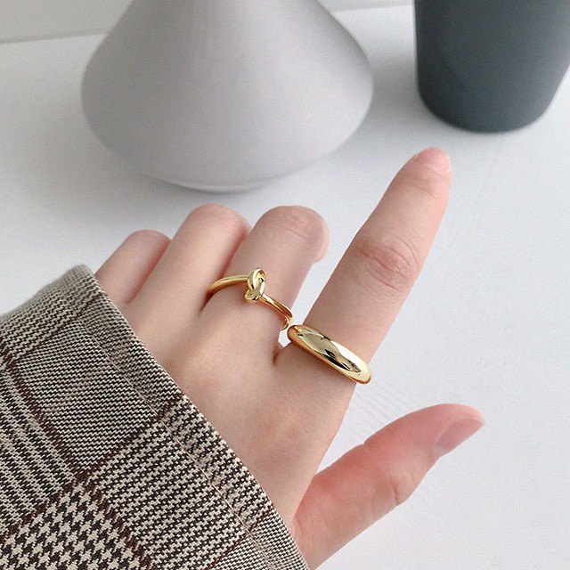 Nhẫn Đeo Tay Kim Loại Đơn Giản Thời Trang Hàn Cho Nữ