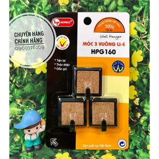 Móc 3 vuông li-e HPG160 - Móc treo dính tường bằng nhựa Hồng Phát cao cấp