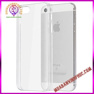 ỐP LƯNG SILICON ĐIỆN THOẠI IPHONE 5 / IPHONE 5S / IPHONE 5SE (MÀU TRONG SUỐT-ĐEN) - MBVP.COM