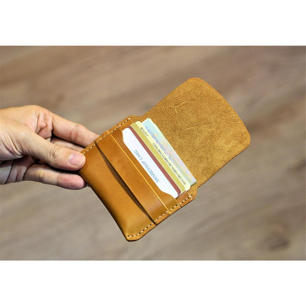 Ví Mini Đựng Thẻ Card Siêu Mỏng Da Bò Tự Nhiên - Có Ngăn Hình CH002