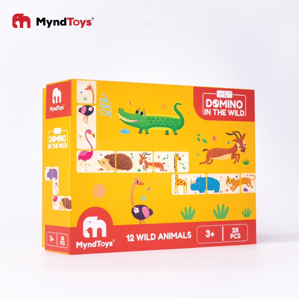 Đồ Chơi Trí Tuệ Cờ Domino Hai Mặt - Chủ Đề Động Vật 28 Thẻ - Hiệu Myndtoys