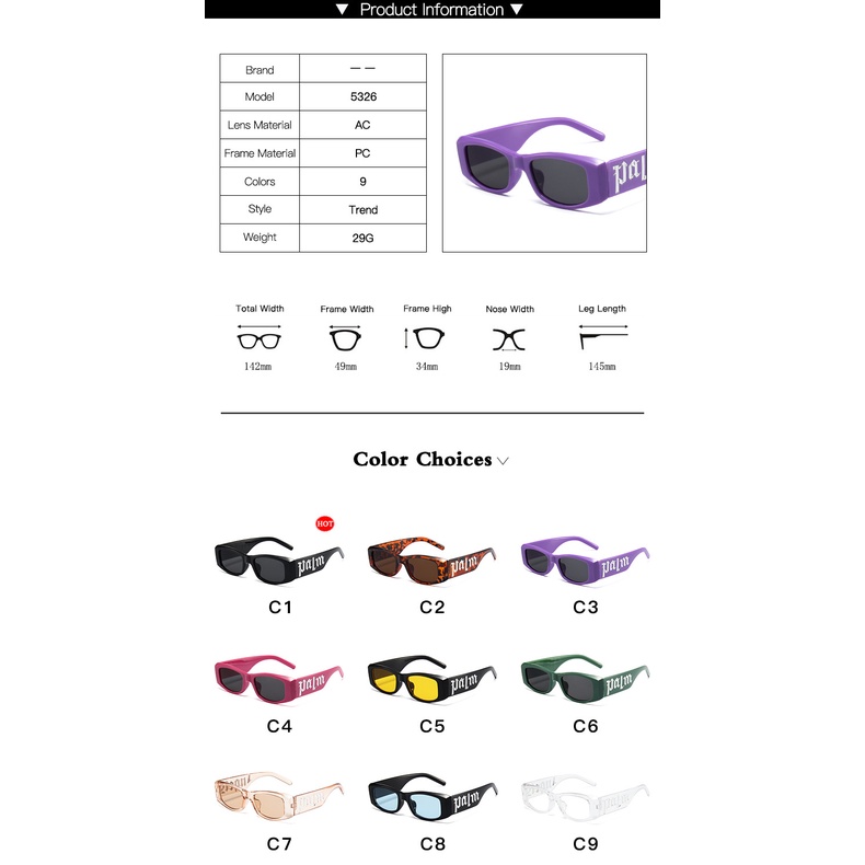 Kính Mát Hình Chữ Nhật Màu Đen Tím Phong Cách Cổ Điển 2022 Thời Trang Cho Nữ