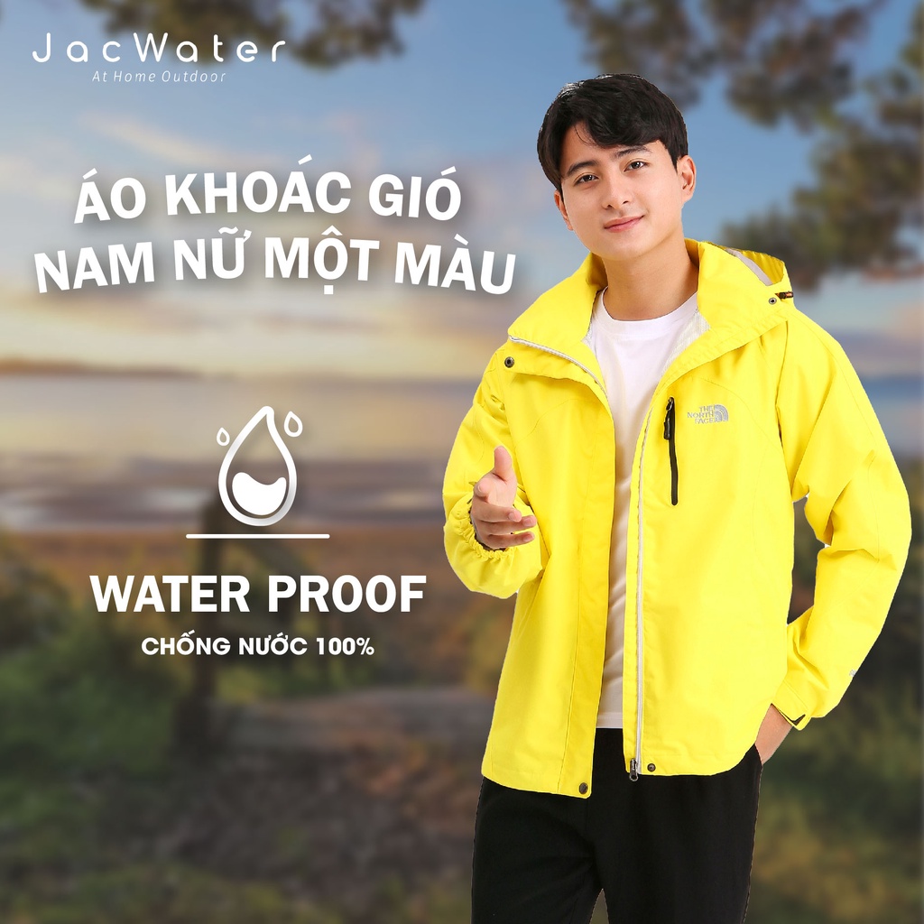 Áo khoác gió 2 lớp nam nữ ấm áp cản nước gió bụi nắng ngoài trời JACWATER C_352